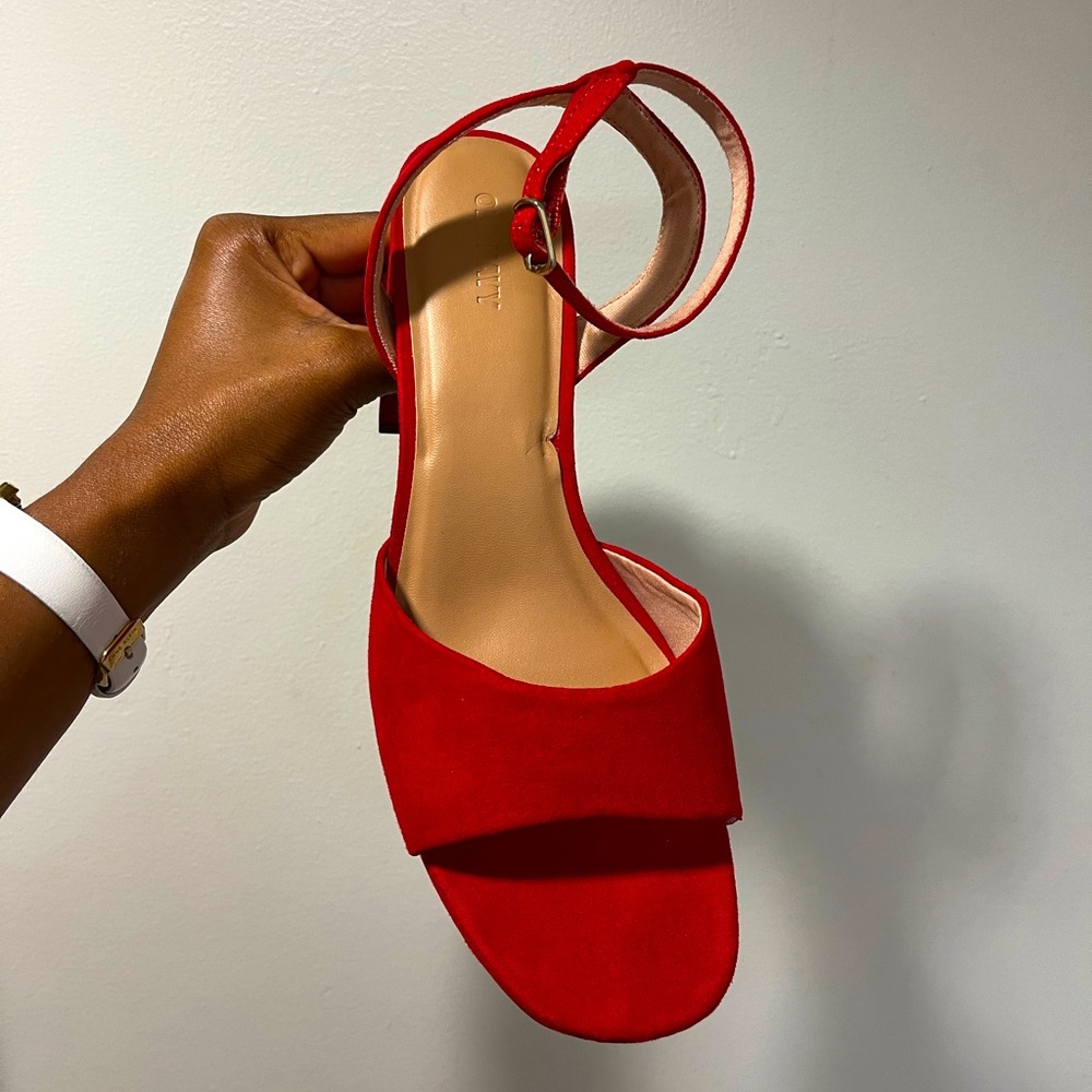 Red Peep Toe Heels by Old Navy